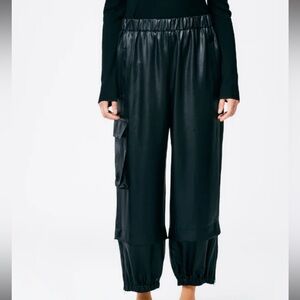 EUC Tibi Celia Drape Wilt Jogger Pant, black, S (Long)
